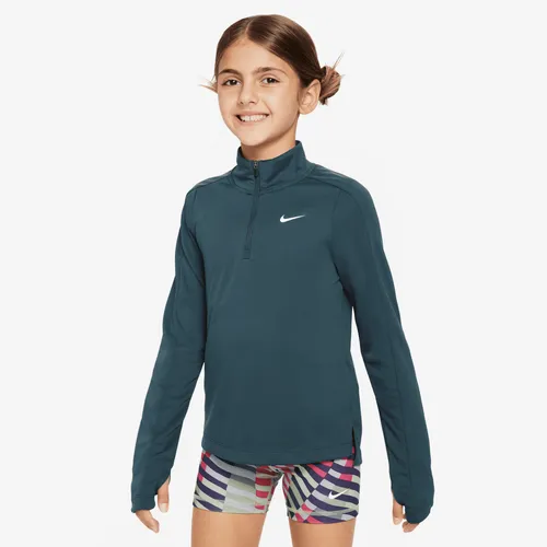 Nike Dri-FIT Older Kids' (Girls') Long-Sleeve 1/2-Zip Top - Green - Polyester