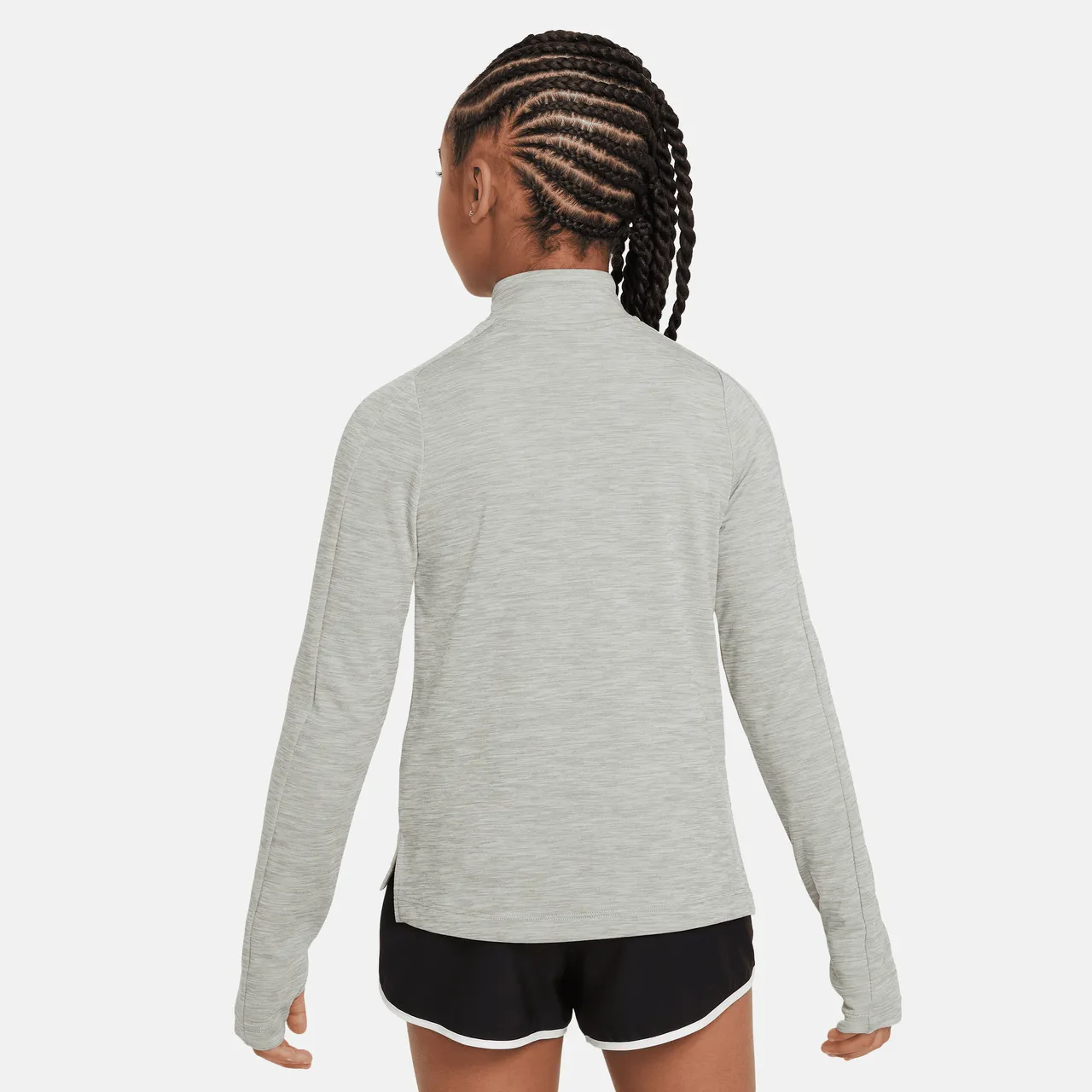 Nike Dri-FIT Older Kids' (Girls') Long-Sleeve 1/2-Zip Top - Grey - Polyester