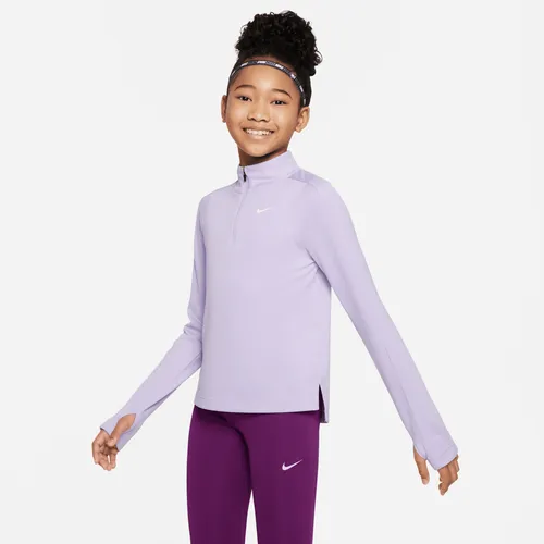 Nike Dri-FIT Older Kids' (Girls') Long-Sleeve 1/2-Zip Top - Purple - Polyester