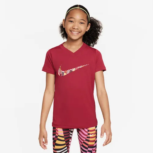 Nike Dri-FIT Older Kids' (Girls') V-Neck T-Shirt - Red