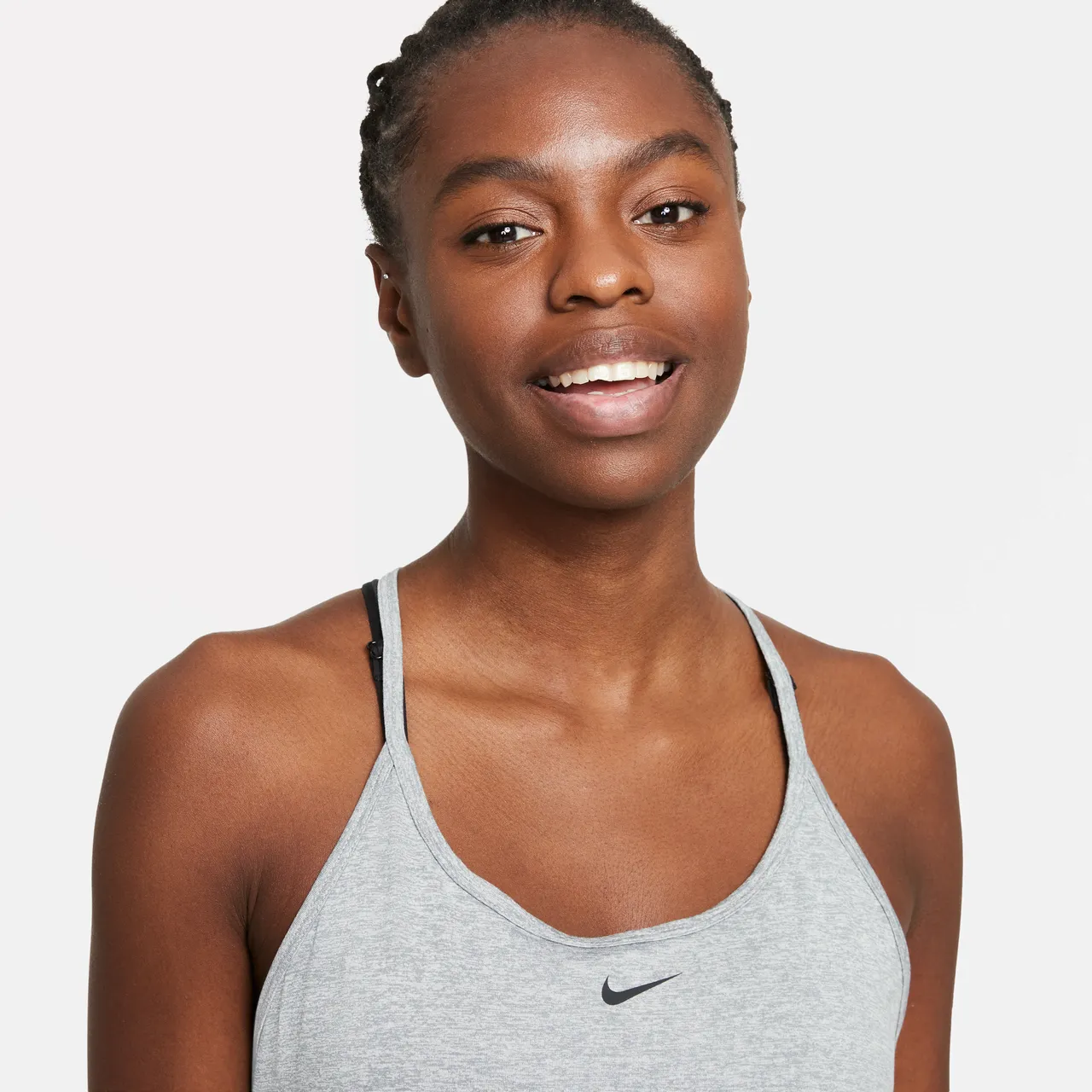 Nike Dri-FIT One Elastika Women's Standard Fit Tank Top - Grey - Polyester