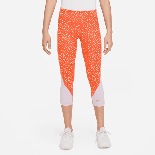 Nike Dri-FIT One Older Kids' (Girls') Capri Leggings - Orange - Polyester