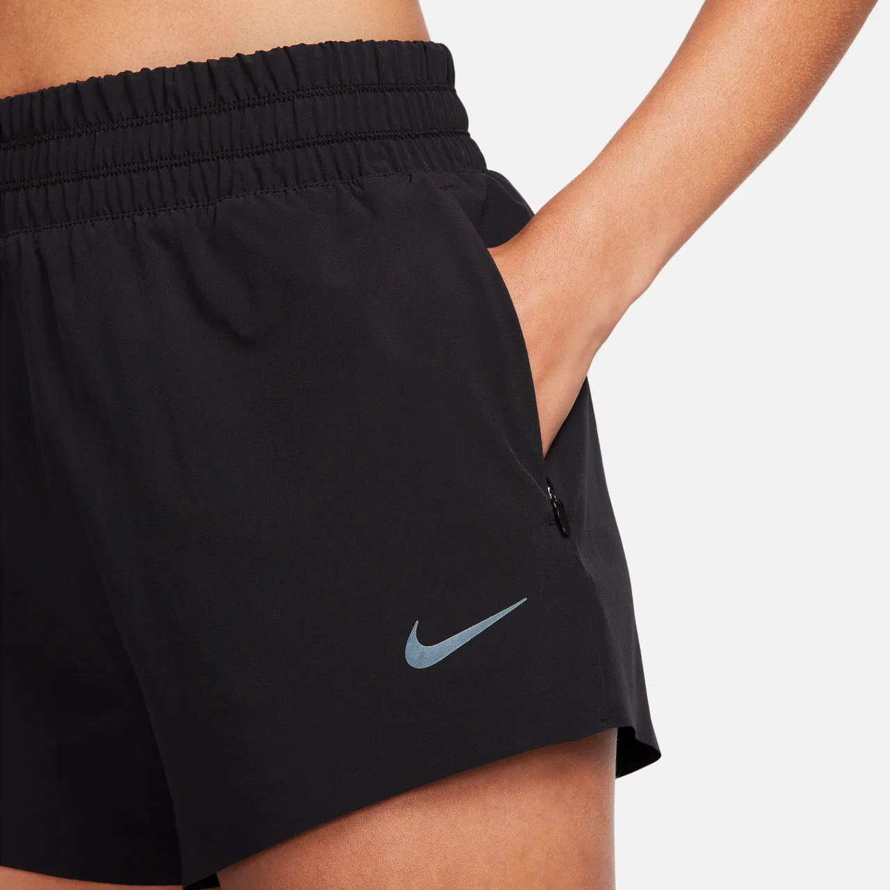 Nike Dri-FIT Running Division Women's High-Waisted 7.5cm (approx.) Brief-Lined Running Shorts with Pockets - Black - Polyester