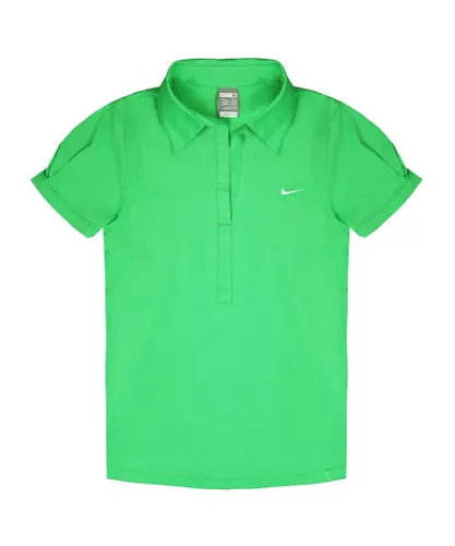 Nike Dri-Fit Short Sleeve Polo Shirt Green Womens Tennis 327803 388