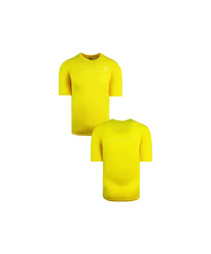 Nike Dri-Fit Short Sleeve T-Shirt Crew Neck Mens Yellow Football Top 276059 719 Nylon