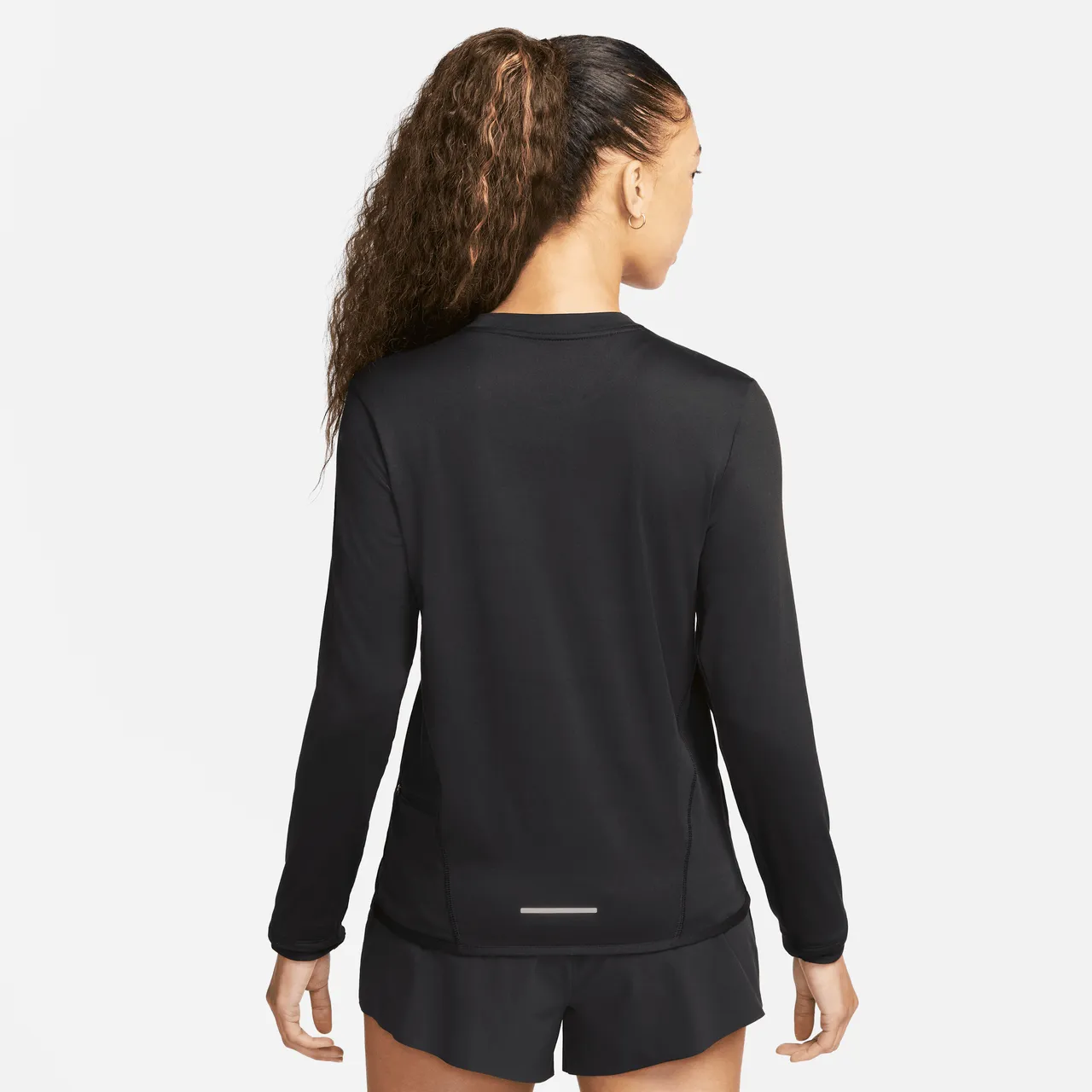 Nike Dri-FIT Swift UV Women's Crew-Neck Running Top - Black - Polyester