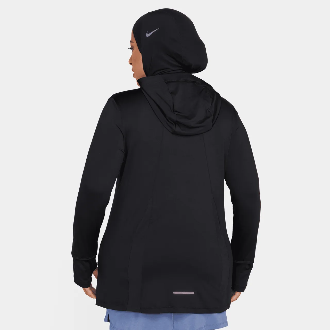 Nike Dri-FIT Swift UV Women's Hooded Running Jacket - Black - Polyester