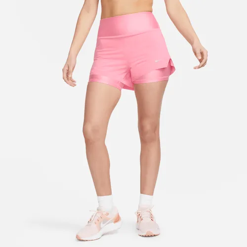 Nike Dri-FIT Swift Women's Mid-Rise 8cm (approx.) 2-in-1 Running Shorts with Pockets - Pink - Polyester