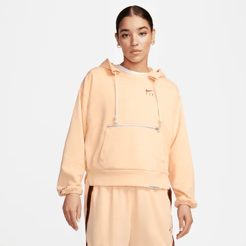 Nike Dri-FIT Swoosh Fly Standard Issue Women's Pullover Basketball Hoodie - Orange - Cotton
