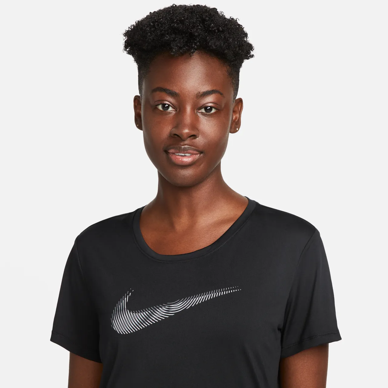 Nike Dri-FIT Swoosh Women's Short-Sleeve Running Top - Black - Polyester