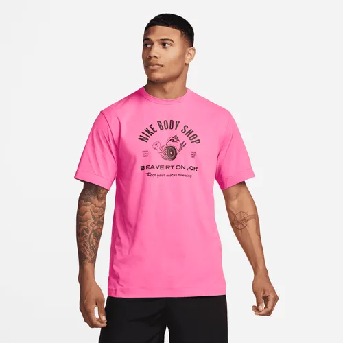 Nike Dri-FIT UV Hyverse Men's Short-Sleeve Fitness Top - Pink - Polyester