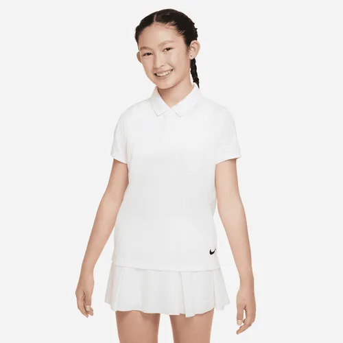 Nike Dri-FIT Victory Older Kids' (Girls') Golf Polo - White - Polyester