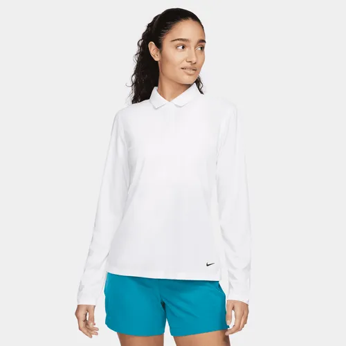Nike Dri-FIT Victory Women's Long-Sleeve Golf Polo - White - Polyester