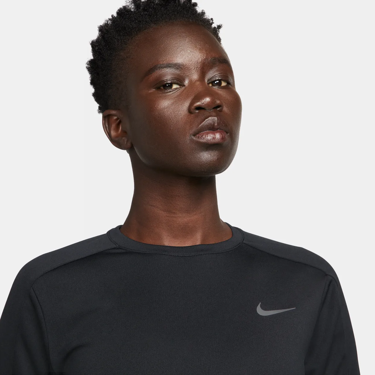 Nike Dri-FIT Women's Crew-Neck Running Top - Black - Polyester