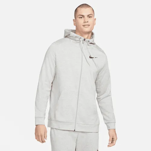 Nike Dry Men's Dri-FIT Hooded Fitness Full-Zip Hoodie - Grey - Polyester