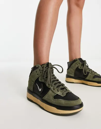 Nike Dunk High Rebel trainers in olive and black-Green