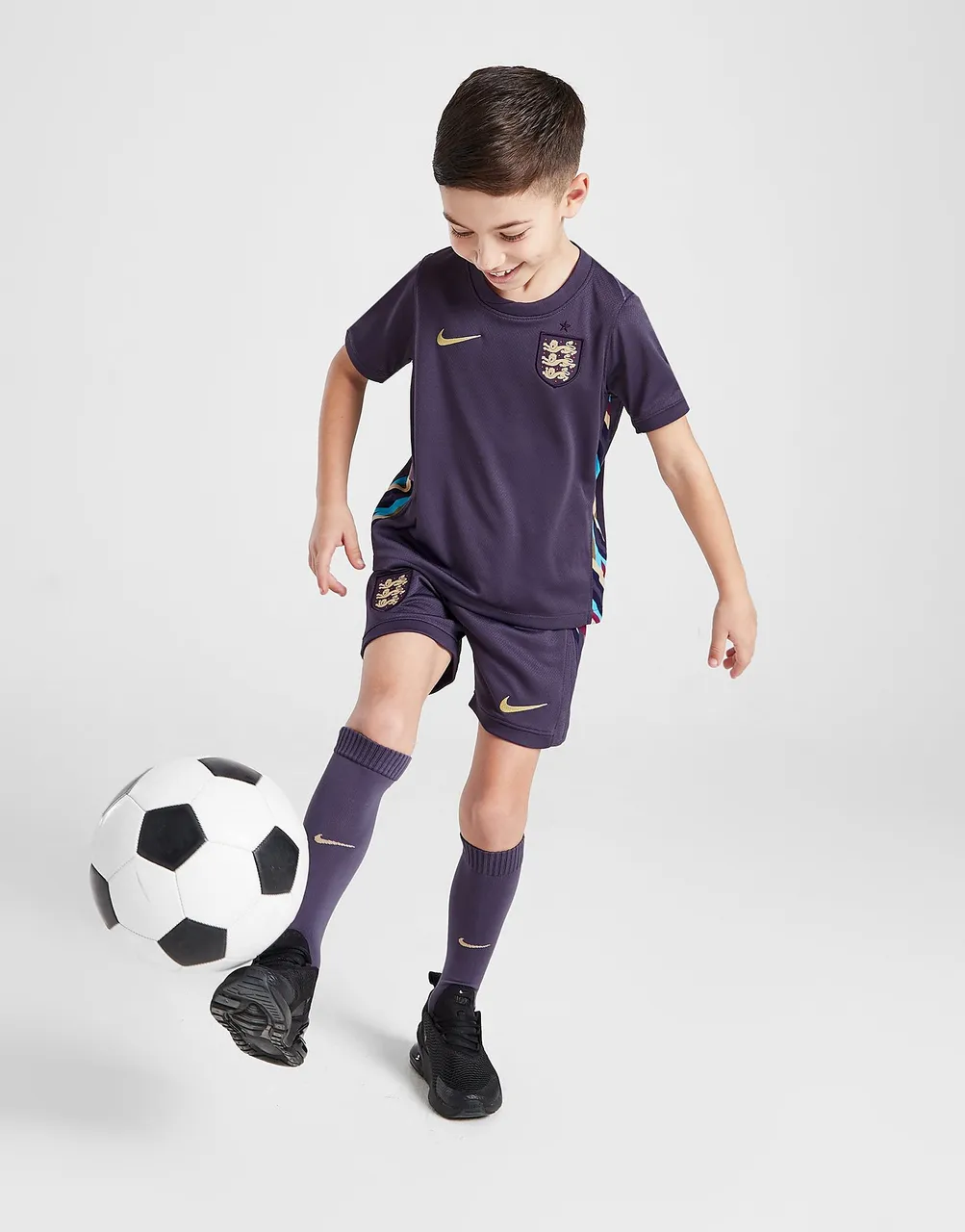 Nike England 2024 Away Kit Children - Purple