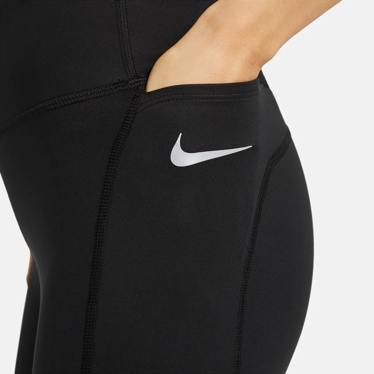 Nike Epic Fast Women's Mid-Rise Pocket Running Leggings - Black - Polyester