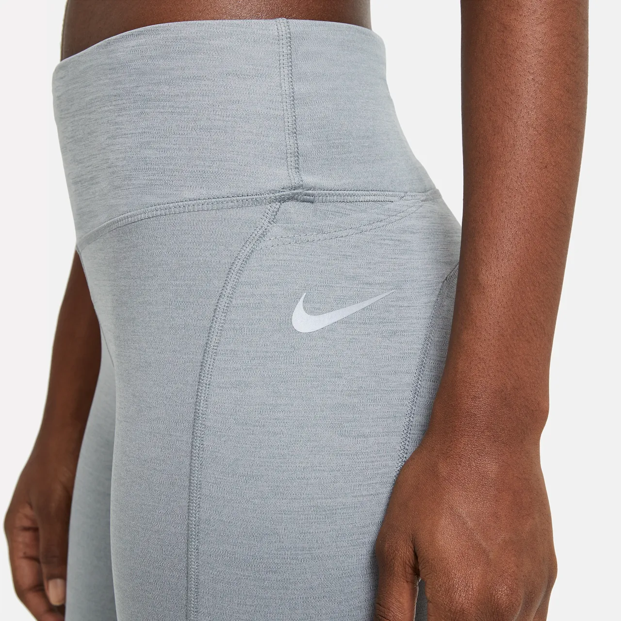 Nike Epic Fast Women's Mid-Rise Pocket Running Leggings - Grey - Polyester