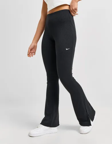 Nike Essential Ribbed Flared Leggings - Black - Womens