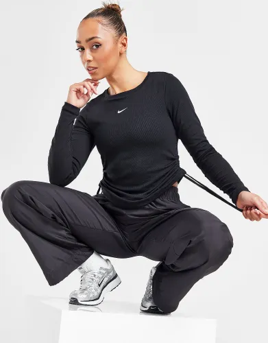 Nike Essential Ribbed Long Sleeve T-Shirt - Black - Womens