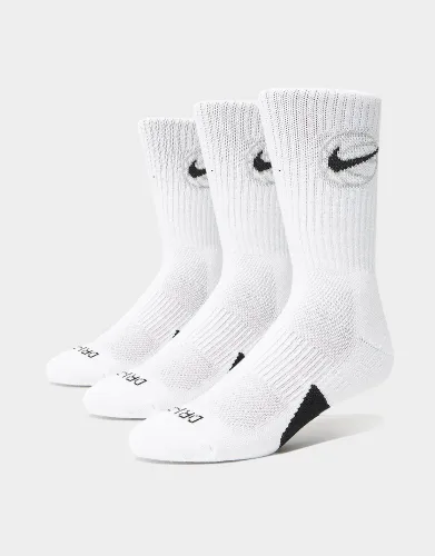 Nike Everyday Crew 3 Pack Basketball Socks - White