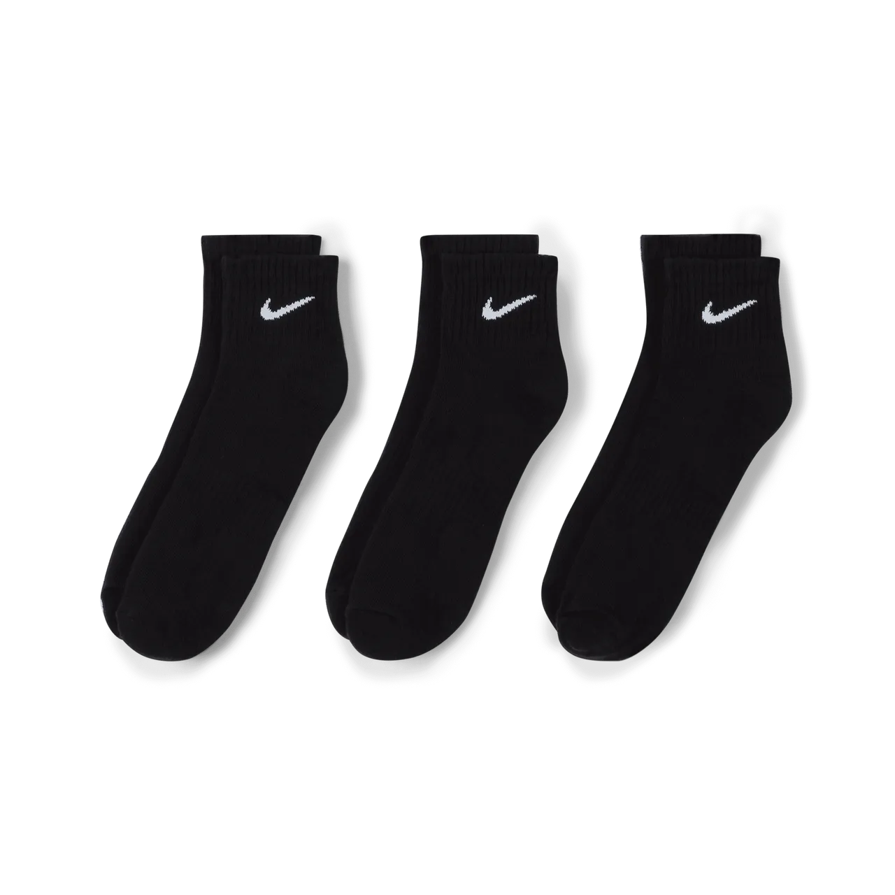 Nike Everyday Cushioned Training Ankle Socks (3 Pairs) - Black - Polyester