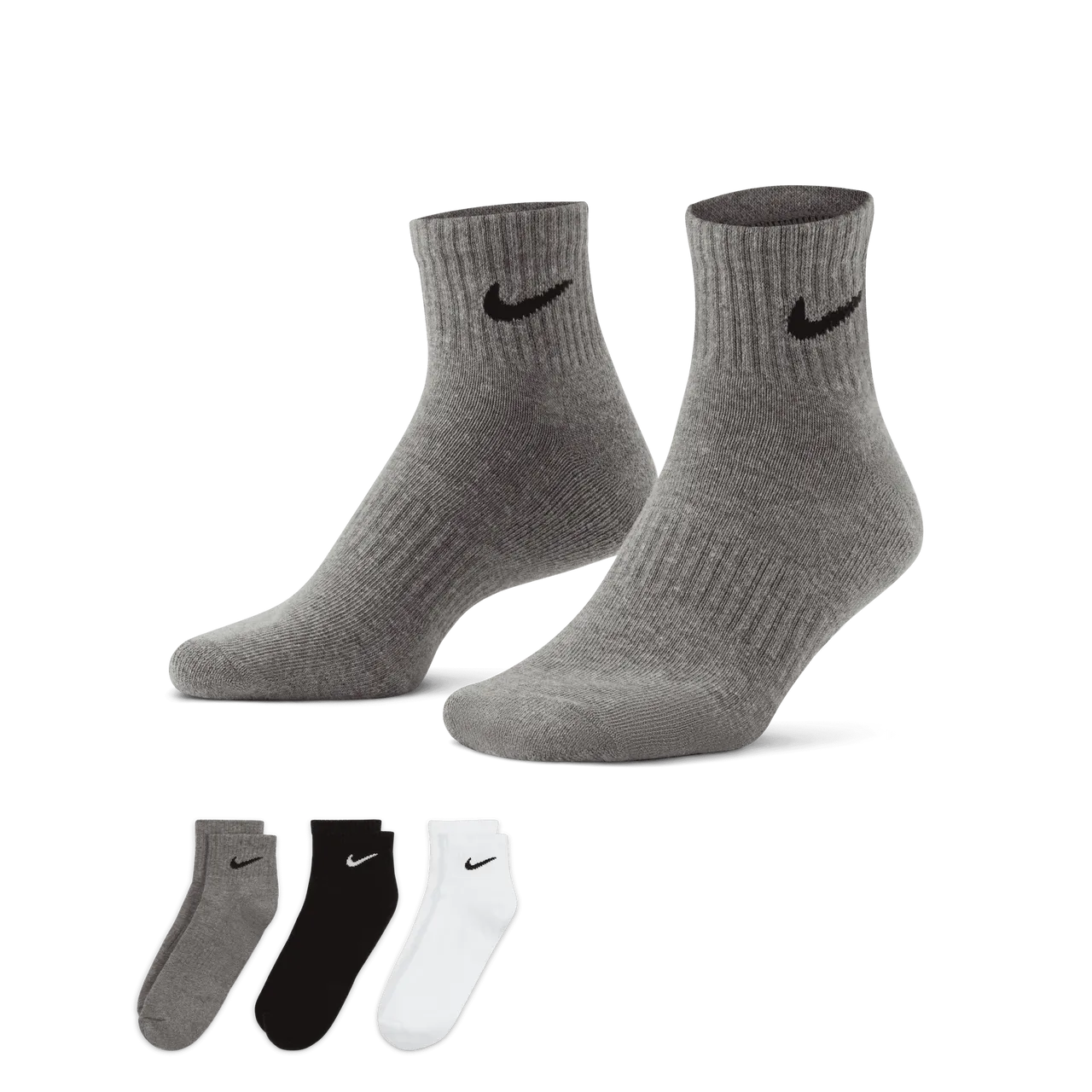 Nike Everyday Cushioned Training Ankle Socks (3 Pairs) - Multi-Colour - Polyester