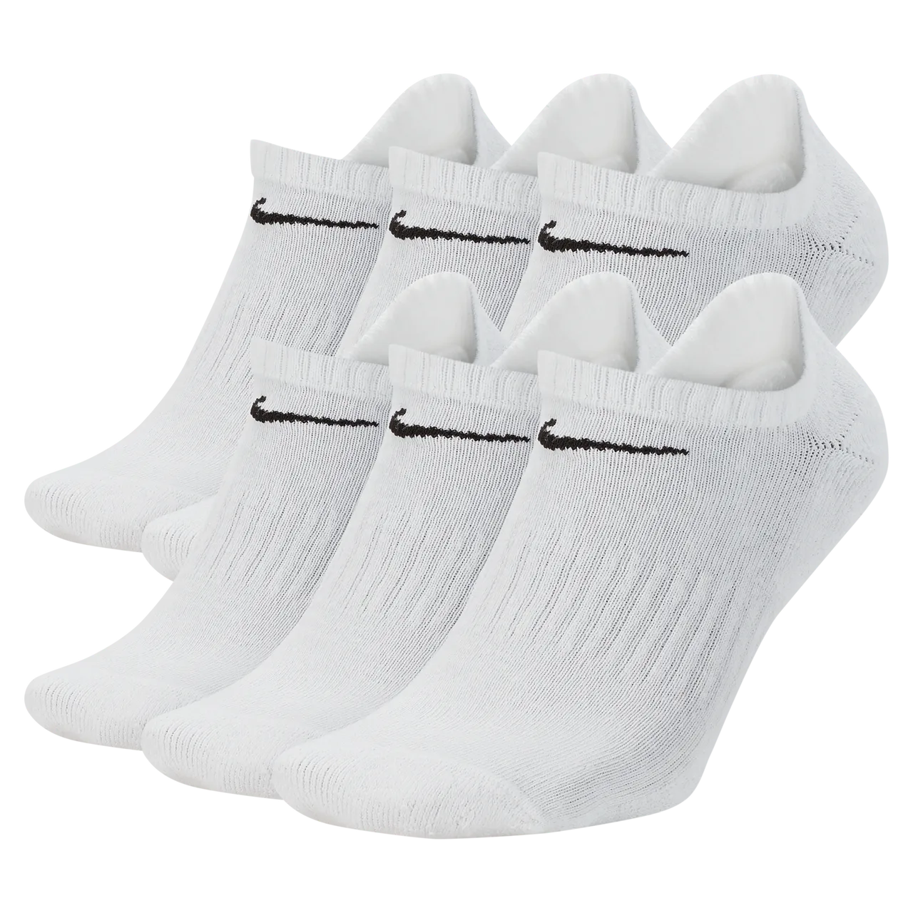 Nike Everyday Cushioned Training No-Show Socks (6 Pairs) - White - Polyester