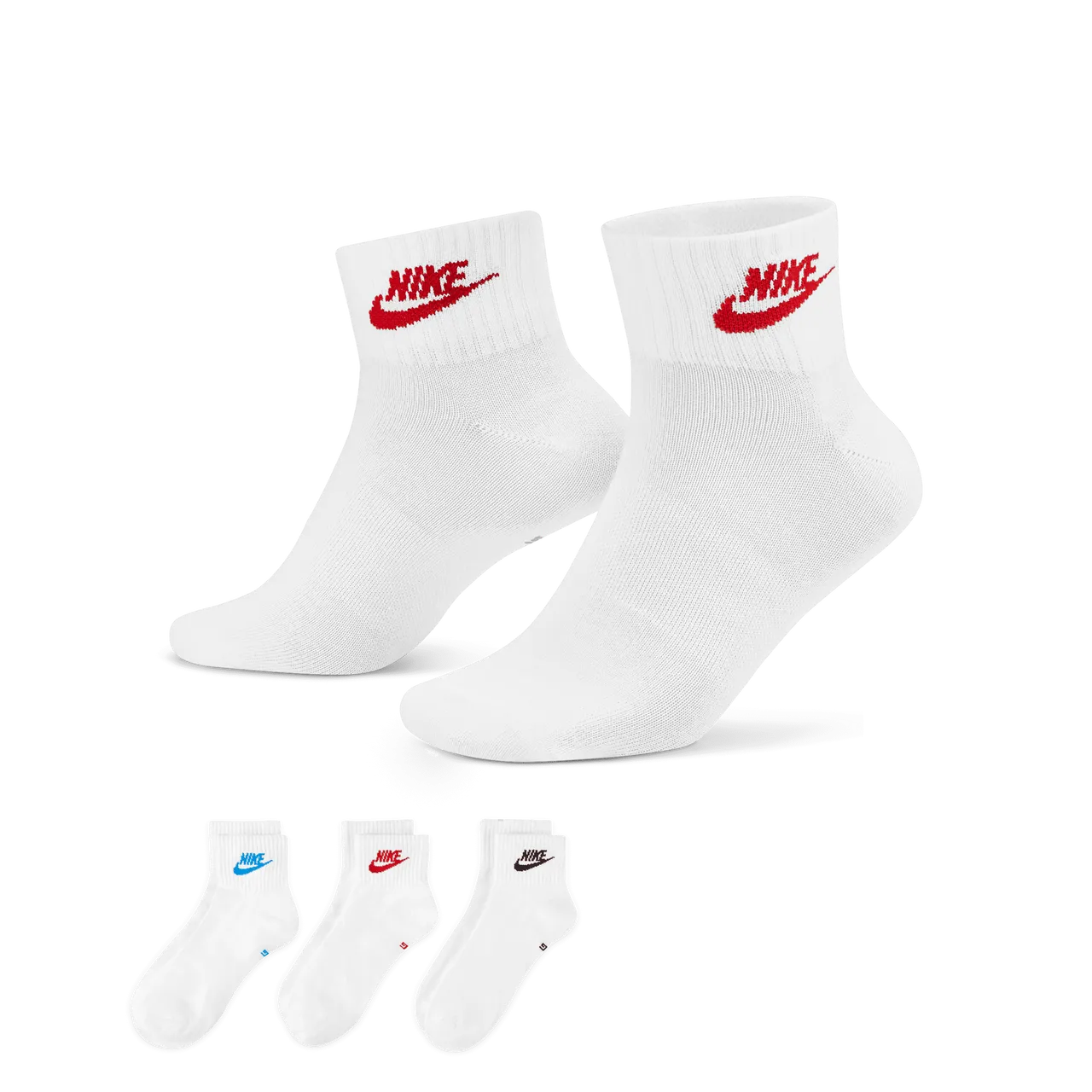 Nike Everyday Essential Ankle Socks (3 Pairs) - Multi-Colour - Polyester