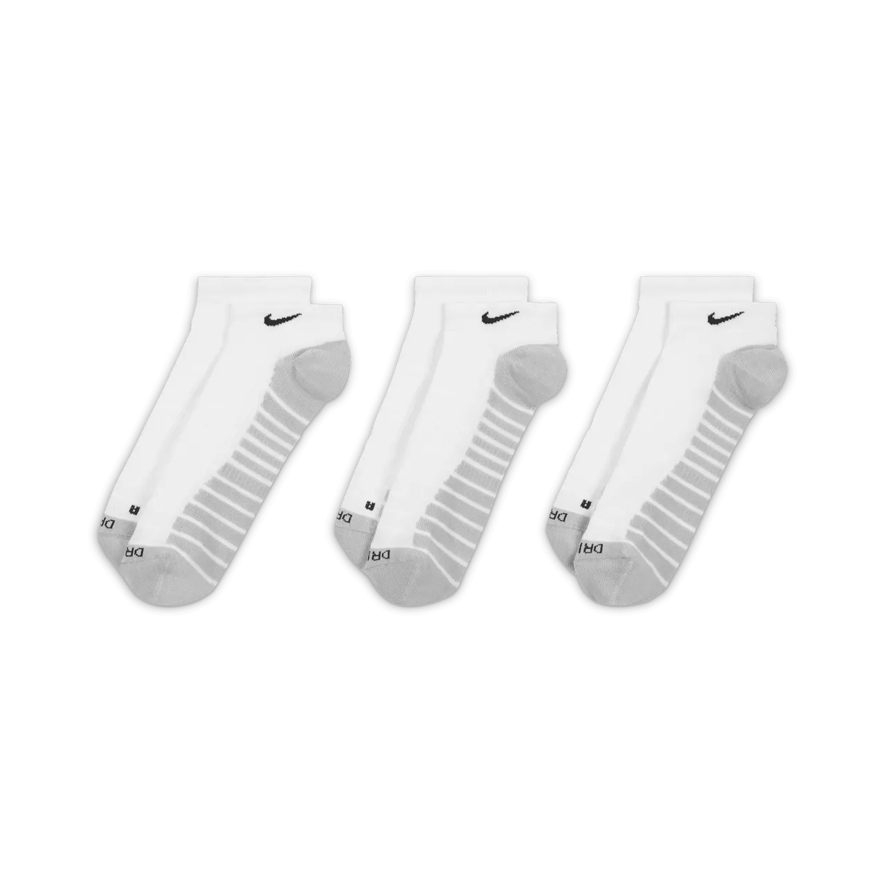 Nike Everyday Max Cushioned Training No-Show Socks (3 Pairs) - White - Polyester