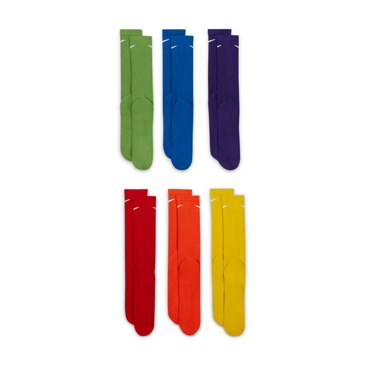 Nike Everyday Plus Cushioned Training Crew Socks (6 Pairs) - Multi-Colour - Polyester