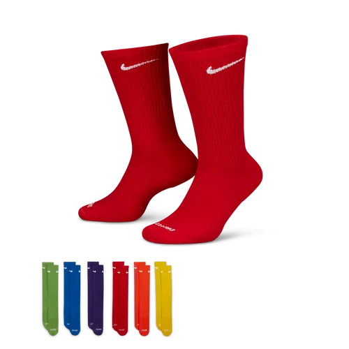 Nike Everyday Plus Cushioned Training Crew Socks (6 Pairs) - Multi-Colour - Polyester