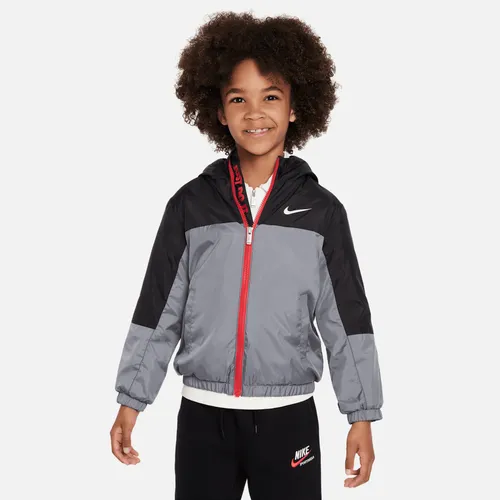 Nike Fleece Lined Woven Jacket Younger Kids' Jacket - Grey - Polyester