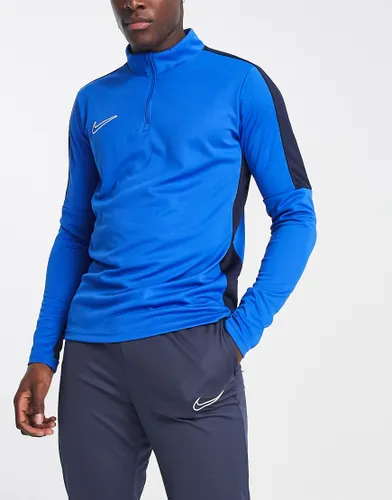 Nike Football Academy Dri-FIT panelled half zip drill top in royal blue