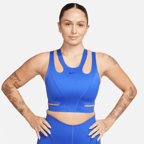 Nike FutureMove Women's Light-Support Non-Padded Strappy Sports Bra - Blue - Nylon