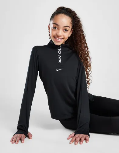 Nike Girls 1/2 Zip Sports Top Junior - Black - Womens