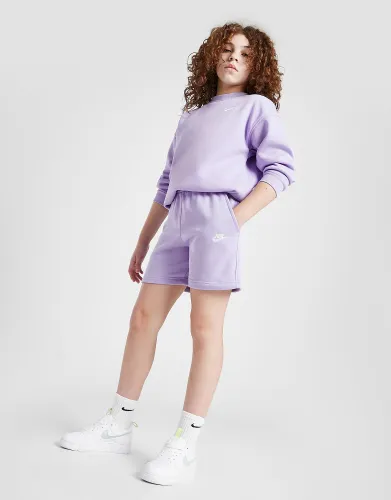 Nike Girls' Club French Terry Shorts Junior - Purple
