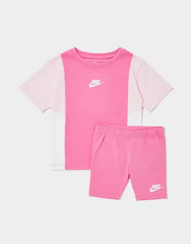 Nike Girls' Colour Block T-Shirt/Shorts Set Children - Pink - Kids