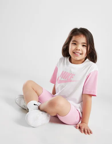 Nike Girls' Colour Block T-Shirt/Shorts Set Children - White