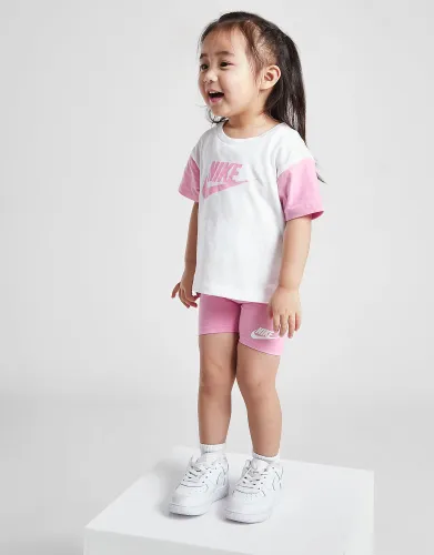 Nike Girls' Colour Block T-Shirt/Shorts Set Infant - Pink