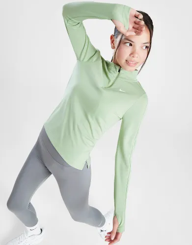 Nike Girls' Fitness Long Sleeve 1/2 Zip Top Junior - Honeydew