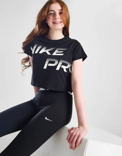Nike Girls' Fitness Pro Crop T-Shirt Junior - Black