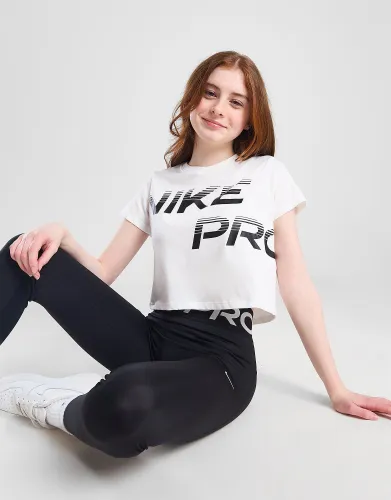 Nike Girls' Fitness Pro Crop T-Shirt Junior - White