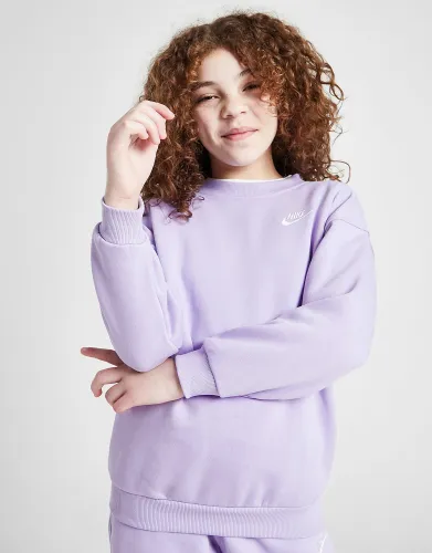 Nike Girls' Oversized Club Fleece Sweatshirt Junior - Hydrangeas - Womens