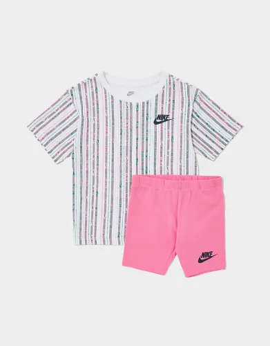 Nike Girls' Stripe T-Shirt/Shorts Set Children - Multi Coloured - Kids