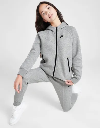 Nike Girls' Tech Fleece Full Zip Hoodie Junior - Dark Grey Heather - Womens