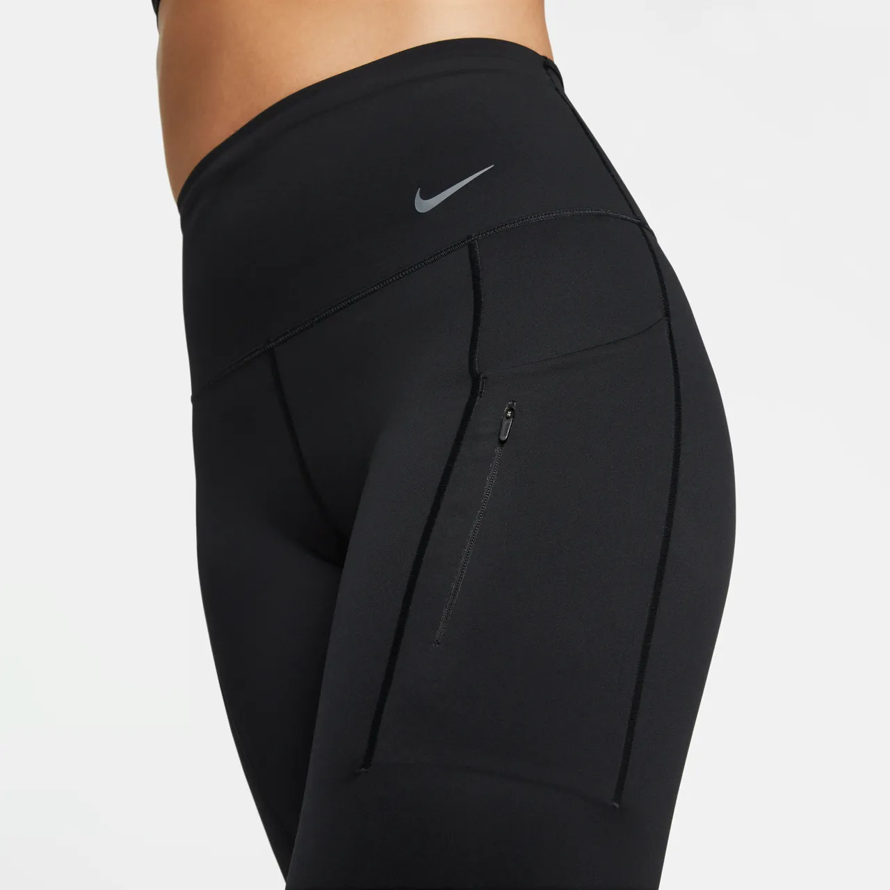 Nike Go Women's Firm-Support High-Waisted 7/8 Leggings with Pockets - Black - Nylon