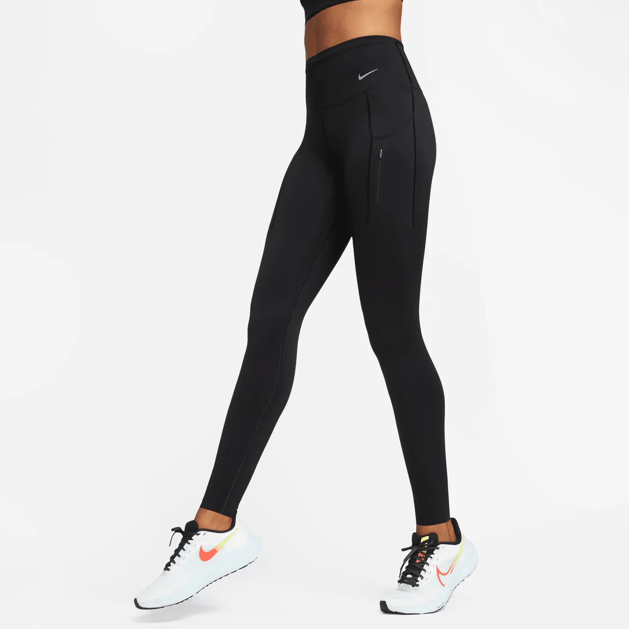 Nike Go Women's Firm-Support High-Waisted Full-Length Leggings with Pockets - Black - Nylon