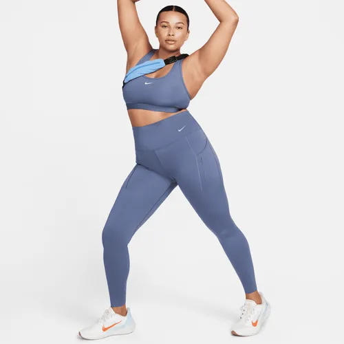 Nike Go Women's Firm-Support High-Waisted Full-Length Leggings with Pockets - Blue - Nylon